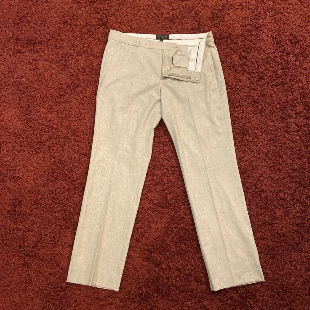 Banana Republic Reegan Womens Dress Pants Size 12 Beige Formal Office Trousers